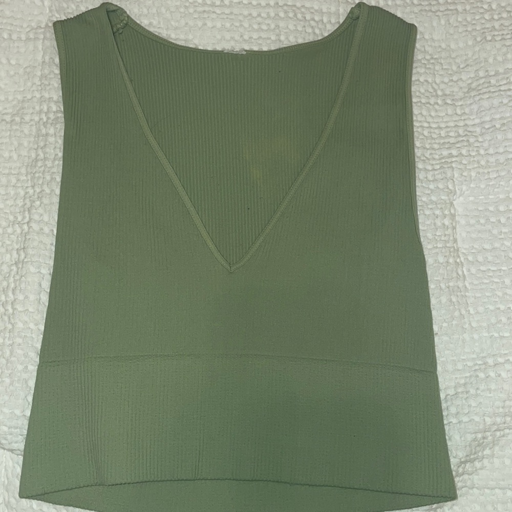 sage green V neck